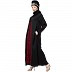 Party wear embroidery Nida abaya- Black-Red
